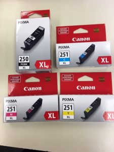Canon Pixma 251 ink boxes for printer